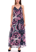 Aniston SELECTED Damen Sommer-Kleid Maxi-Kleid mit Allover-Print - Violett/Bunt