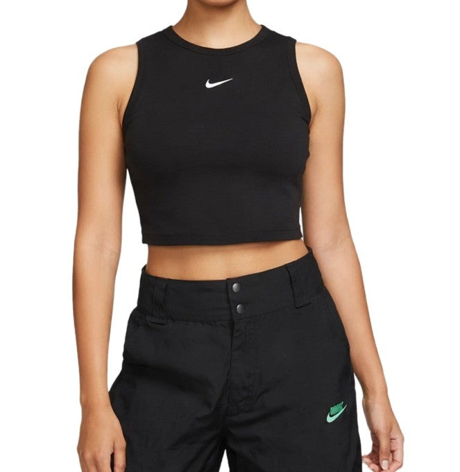 NIKE - Women's Crop Top Sports Shirt - Black
