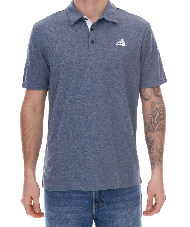 adidas Drive Polo Heather Herren Polo-Shirt mit AeroReady nachhaltiges Sport Golf-Hemd Navy