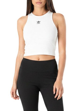 adidas Women's Tank Top Crop Top Cotton Shirt White Fitness Shirt
