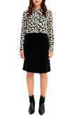 Women's flared midi skirt, stylish knit skirt,black