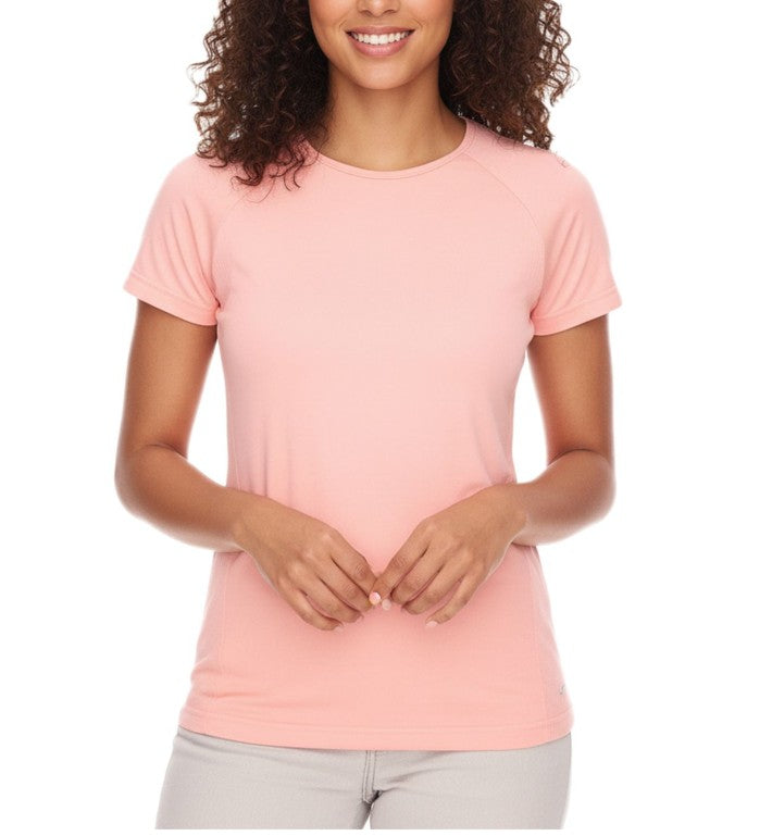SPORTS Women's Sports Top, Breathable and Sweat-Wicking Training Shirt, Salmon Pink