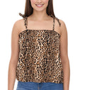 vestino Damen Blusen-Top mit Leoparden-Print-Beige/Schwarz