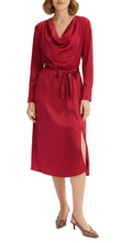 Feminines Damen-Midikleid aus glänzendem Satin als Ausgehkleid - Rot