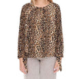 vestino Damen Bluse Off-Shoulder Carmen-Bluse mit Leoparden-Print Sommer-Shirt 900319 Beige/Schwarz