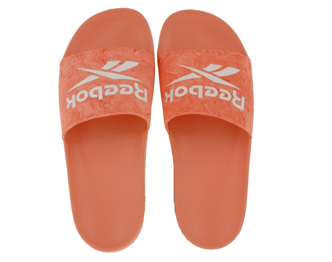 Reebok FULGERE Sommer-Sandalen Badelatschen mit Logo-Aufdruck Rosa/Weiß