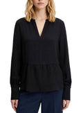 Elegant women's blouse made of a viscose summer shirt in black
