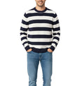 ESPRIT Herren Strickpullover mit Streifen, Rundhals-Sweater aus Baumwolle