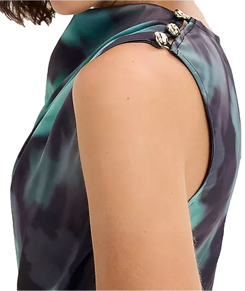 bonprix-floraler Damen Satin Jumpsuit mit Blumenmuster Urlaubs-Outfit Grün/Blau