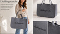 Lieblingstasche Filz-Tasche Damen stilvoller Shopper Einkaufstasche aus Filz mit Stickerei 50x35x25cm Grau