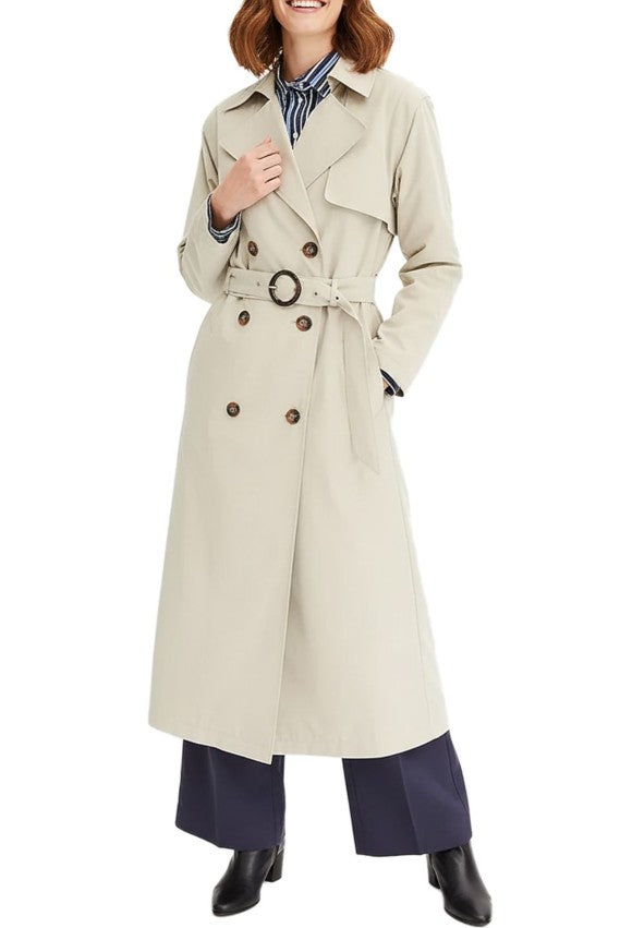 stilvoller Damen Mantel im Trenchcoat-Stil mit Reverskragen Business-Jacke in Khaki