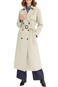 stilvoller Damen Mantel im Trenchcoat-Stil mit Reverskragen Business-Jacke in Khaki