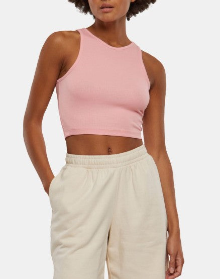Sporty Urban Classics women's stretch T-shirt, cotton, Pink