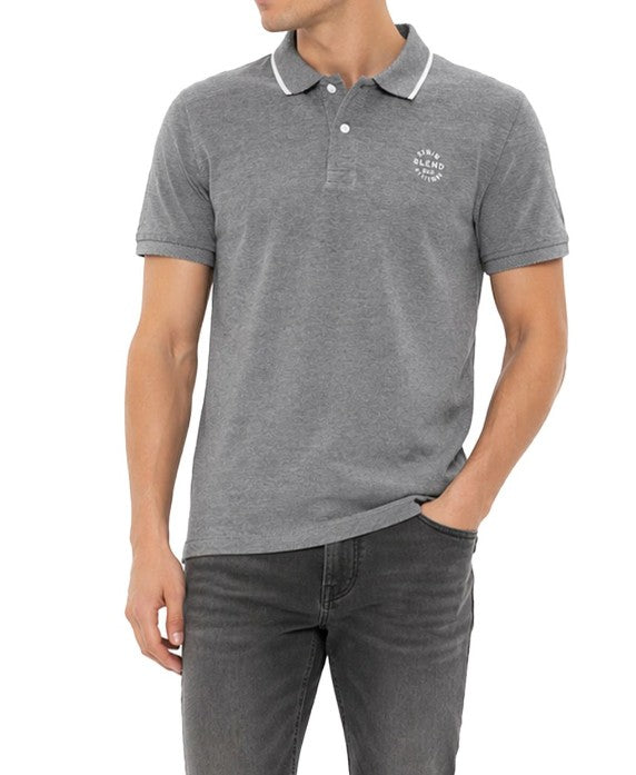 Classic BLEND Men's Polo Shirt Cotton Shirt Grey