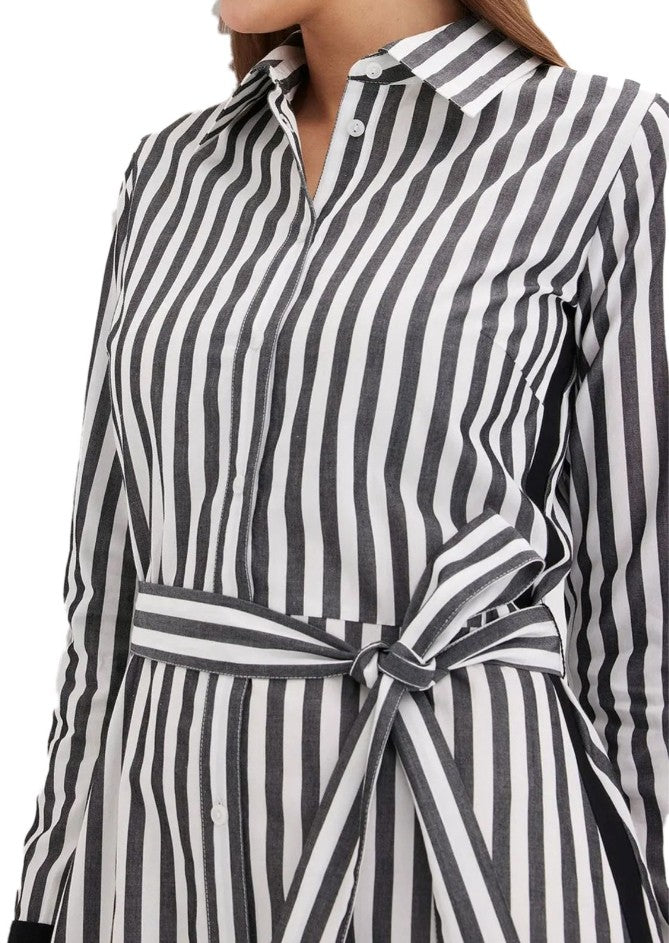 klassisches Damen Midi-Kleid Hemdblusen-Kleid