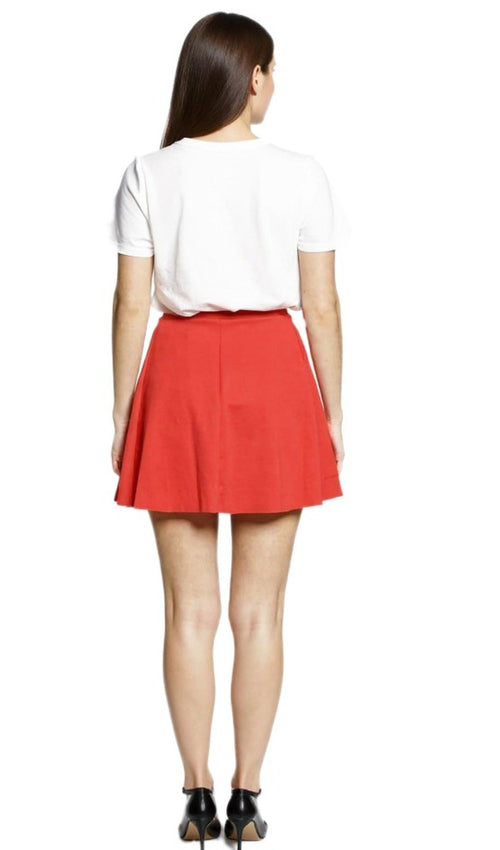 Damen Mini-Rock Jersey-Rock-Sommer-Rock Rot