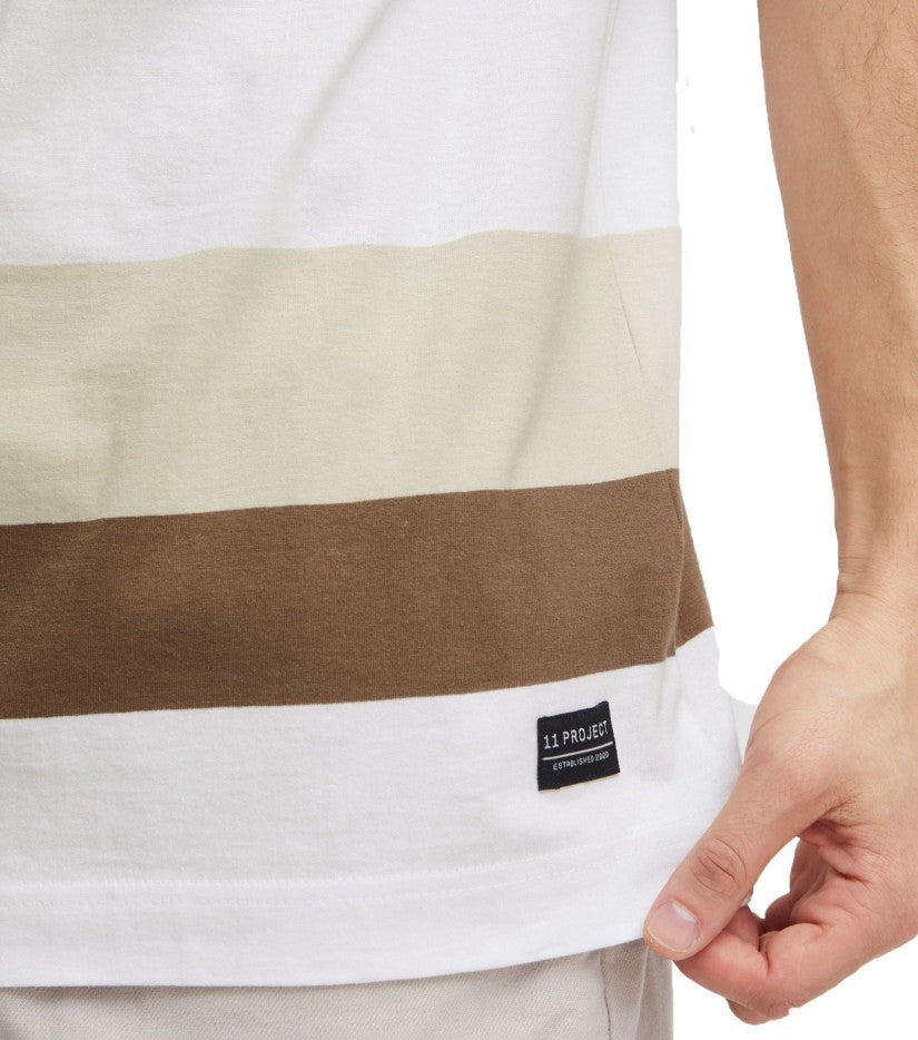 Herren Baumwoll-Shirt T-ShirtSommer-Shirt Braun/Weiß,&nbsp;