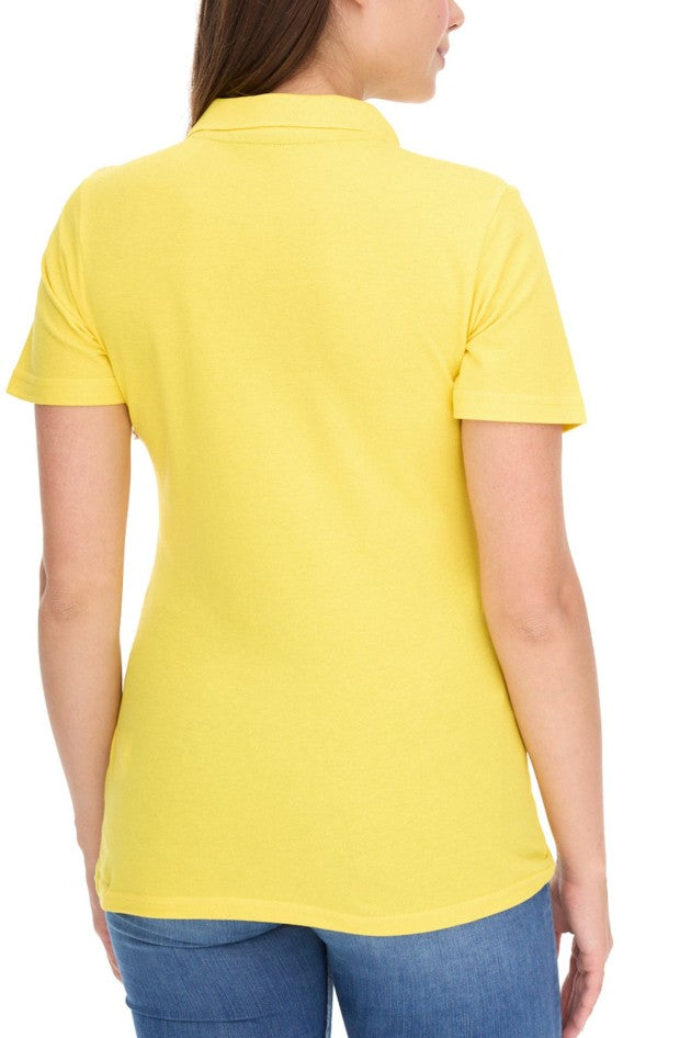 ELEVATE Helios Women's Polo Shirt, Cotton Pique Knit-Yellow