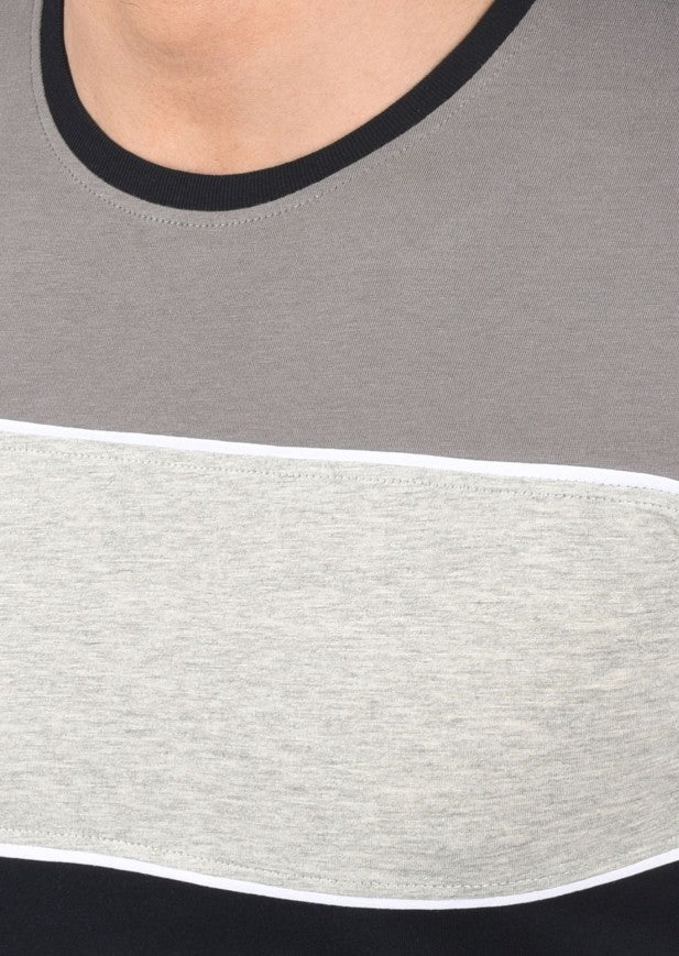 Men's T-Shirt with Round Neck Shirt in Grey