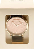 LILY + STONE Damen Armband-Uhr analoge Quarz-Uhr mit Leder-Armband 35 mm