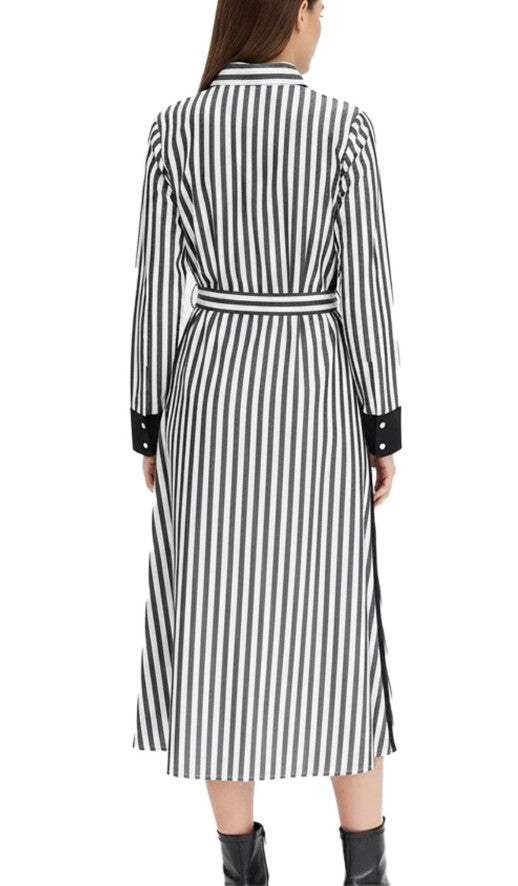 klassisches Damen Midi-Kleid Hemdblusen-Kleid