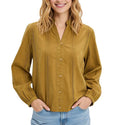 Elegant Women's Blouse in a Viscose Blend with a Subtle Sheen - Summer Shirt
