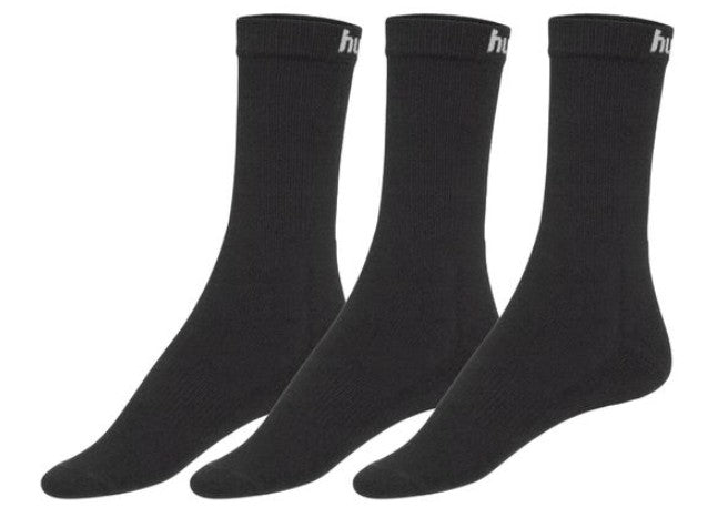 3 pairs of hummel women's &amp; children's basic sports socks-Black
