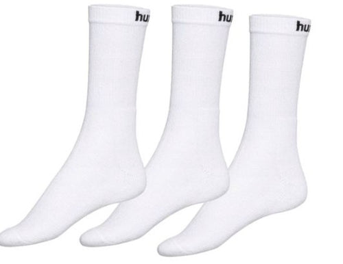 3 pairs of hummel women's &amp; children's basic sports socks-white