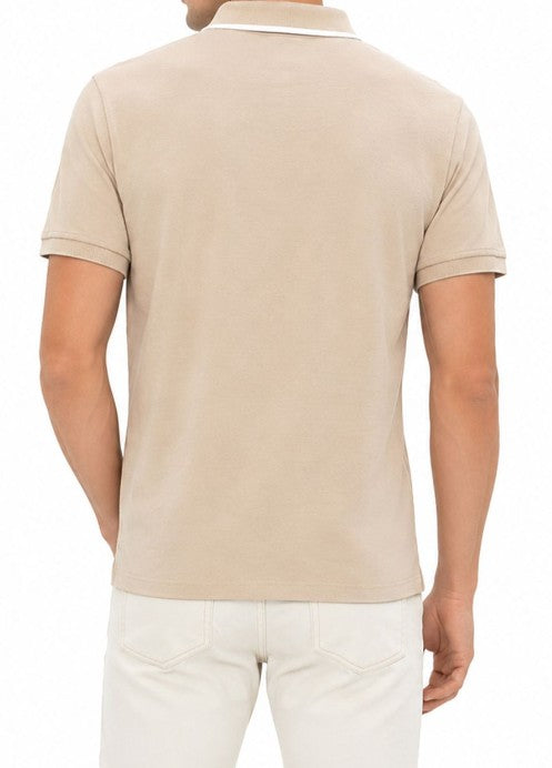 Classic BLEND Men's Polo Shirt Cotton Shirt Beige